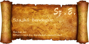 Szajkó Bendegúz névjegykártya